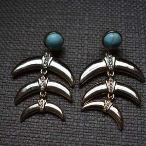 BaubleBar Turquoise & Gold Statement Drop Earrings | Boho Glam